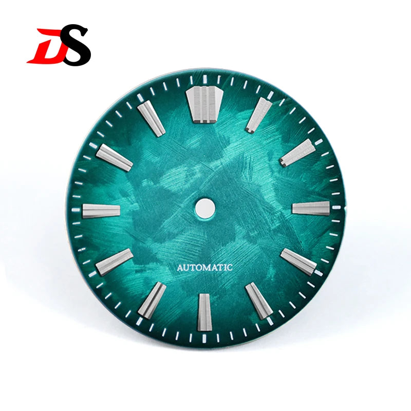 GS High Quality Sakura Smoky Green No Date Dial No Lume 28.5MM NH38 Blue lume