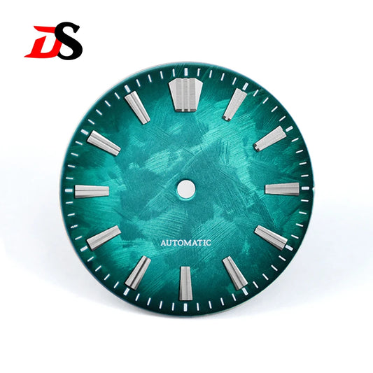 GS High Quality Sakura Smoky Green No Date Dial No Lume 28.5MM NH38 Blue lume