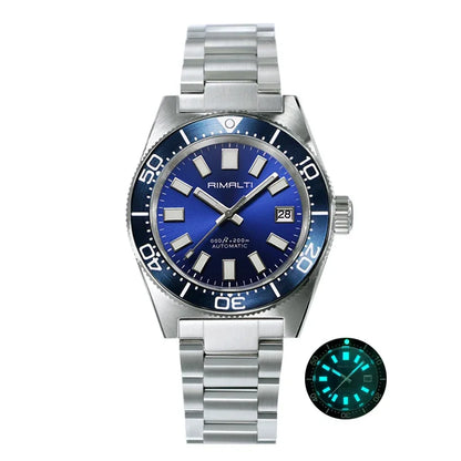 RIMALTI 62MAS 40mm Watch Sunburst Dial Classic Men's Watch Nh35 Automatic Movement Waterproof Luminous Sapphire Glass
