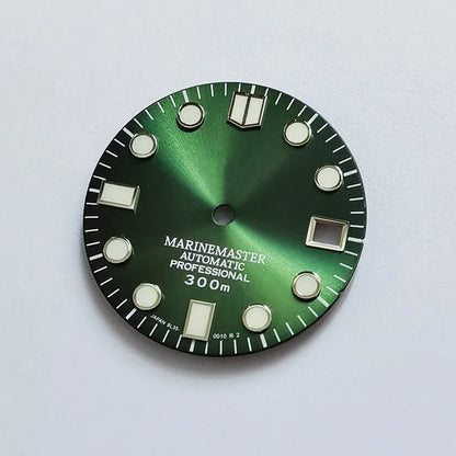 28.5mm Silver Marinemaster MM Index Dial BGW9 C3 Lume NH35NH36 Movement