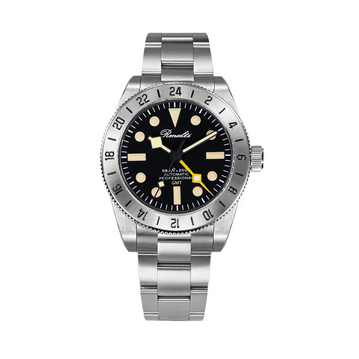 RMALTI 38.5mm Retro Bgw9 C3 Lume Sapphire Glass Bezel Luxury Men's Automatic Mechanical Watch 10ATM GMT NH34A Movement