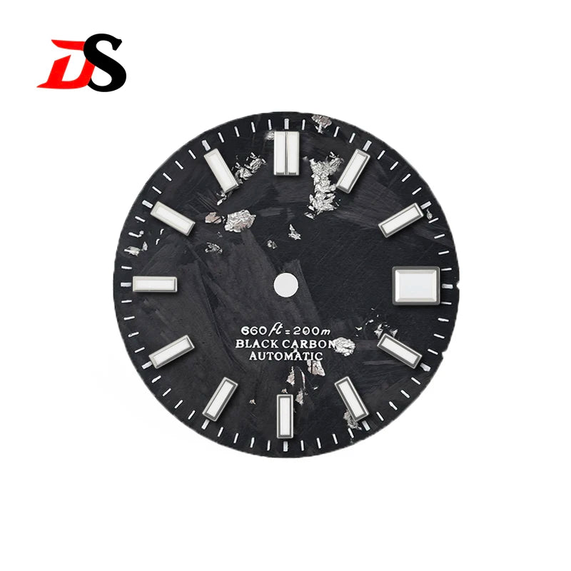 Carbon Fiber Dial NH35NH34 28.5MM Blue Lume Date Finger Part Supports Personalized Customization Logo Text