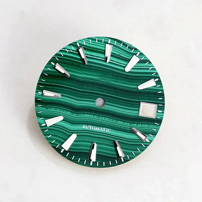 28.5mm Malachite Dial No Lume for Nh35NH36 Movement Natural Stone BGW9 C3 Lume