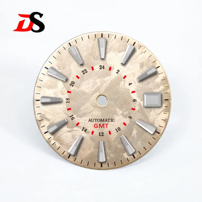 Sakura Red GMT Dial Blue Green Luminous NH34GMT Movement 28.5mm