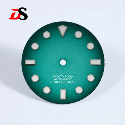 28.5mm Fine Sand Texture Dial No Tick Mark No Date Diamond Index BGW9 Blue Lume NH35NH34