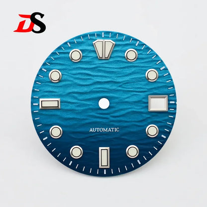 28.5mm Wave Dial Blue Lume for NH35/NH38 Movement