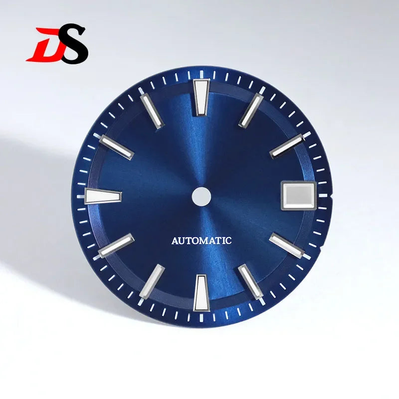 28.5mm Sunburst Dial Blue Lume NH35 Movement 3 O 'clock