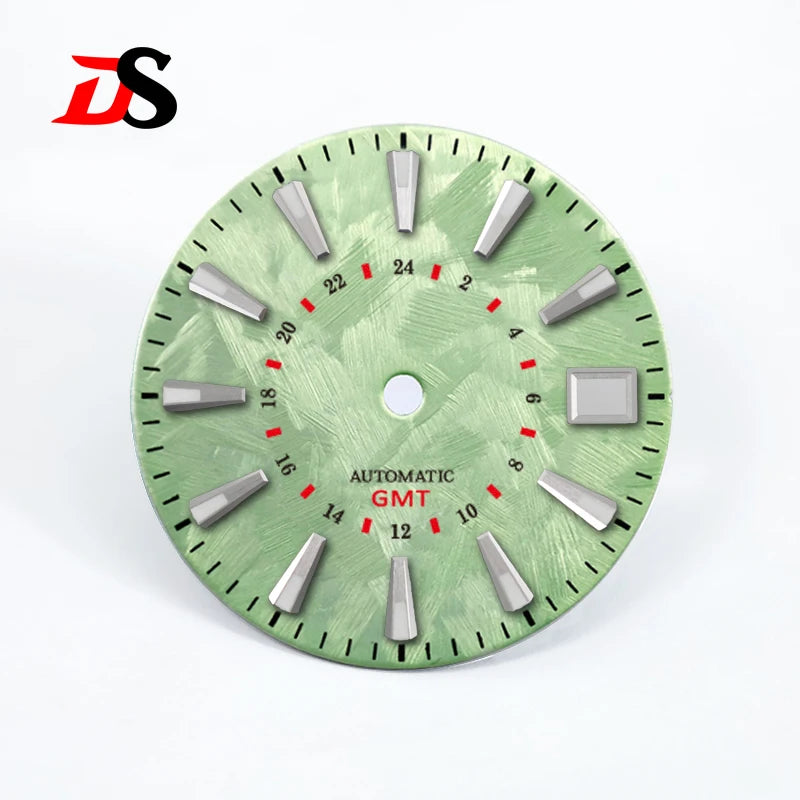 Sakura Red GMT Dial Blue Green Luminous NH34GMT Movement 28.5mm