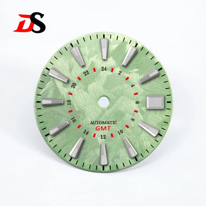Sakura Red GMT Dial Blue Green Luminous NH34GMT Movement 28.5mm
