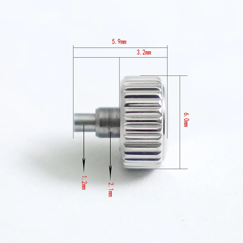 Stainless SteelScrew Crown 44GS 6mm for 40mm 36.5mm 44GS Waterproof Crown 3.0 3.8