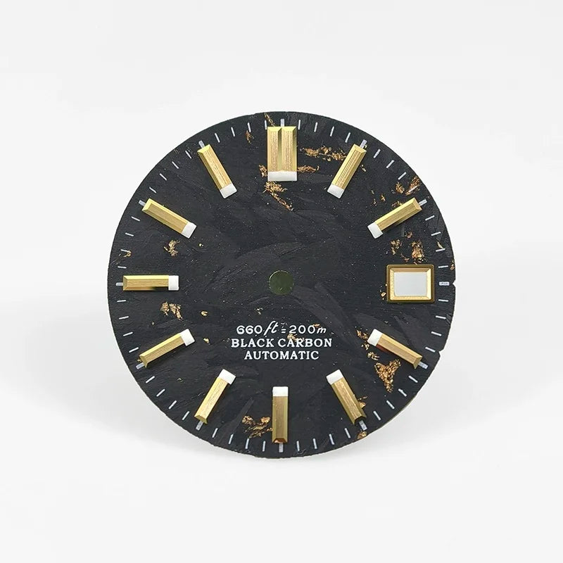 Carbon Fiber Dial Blue Lume 28.5mm for NH35/34 Custom Logo