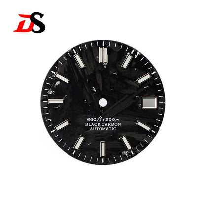Carbon Fiber Dial NH35NH34 28.5MM Blue Lume Date Finger Part Supports Personalized Customization Logo Text