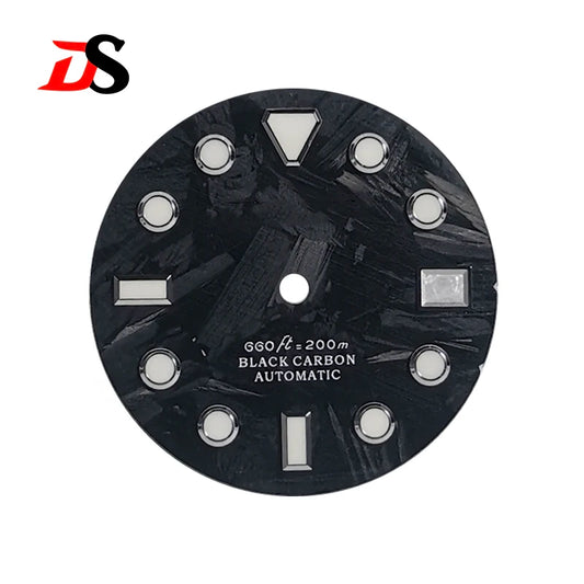 Black Blue Carbon Fiber Dial 28.5mm NH35 Movement Blue Lume