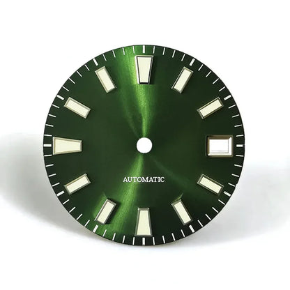 Sunburst Dial Green Lume Modified Watch NH35 Movement 28.5mm Dial