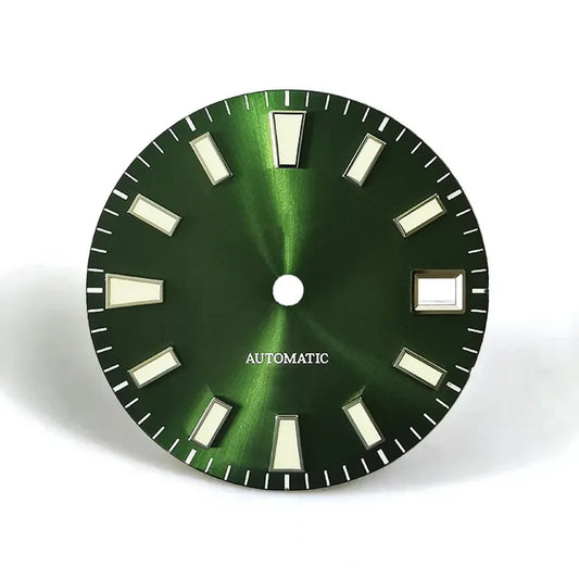 Sunburst Dial Green Lume Modified Watch NH35 Movement 28.5mm Dial