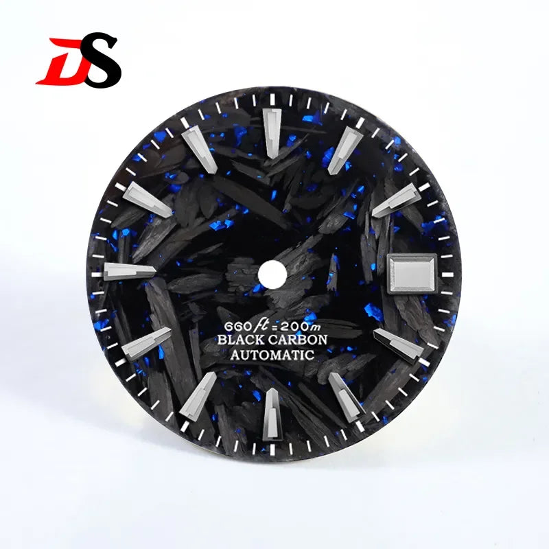 Broken Gold Carbon Dial BGW9 C3 Lume Gold Index Fit NH35 NH36 Movement  28.5mm
