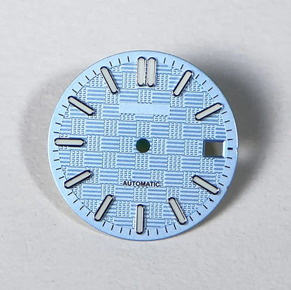 NH35 Dial 28.5mm Engineer Watch Face Blue Luminous Custom Logo for NH35/NH36 Movement