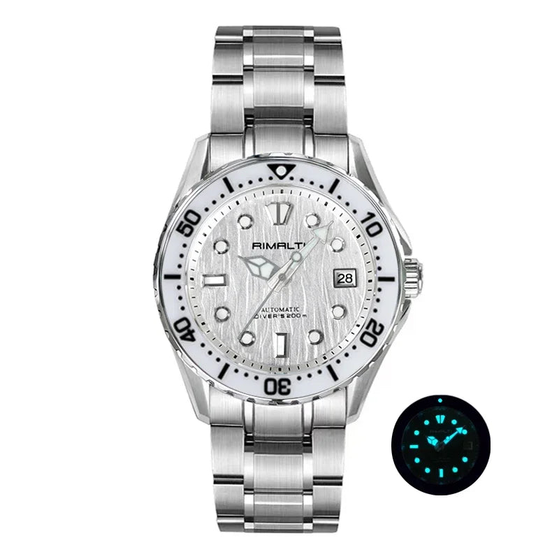 RMALTI 40mm Watch Birch Dial Luminous Automatic Men's and Women's Watches Mechanical Sports and Leisure Simple Watches