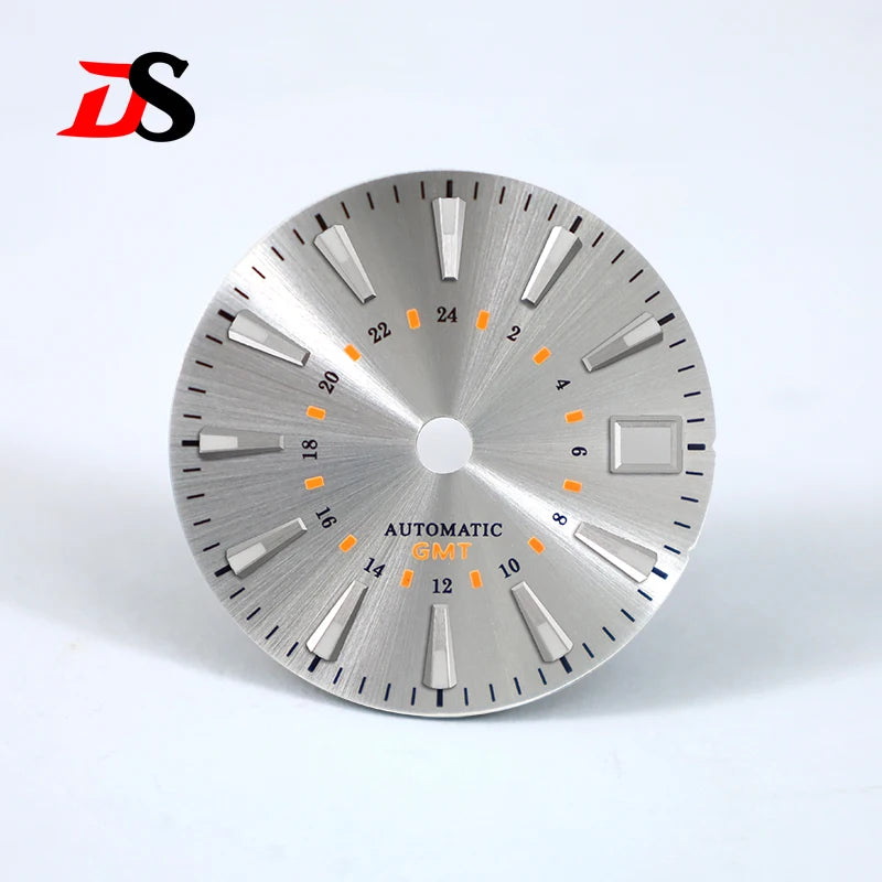 Sunburst GS 24 Hour GMT Sun Pattern Mod Dial 28.5MM Suitable for NH34 Movement OMG Index