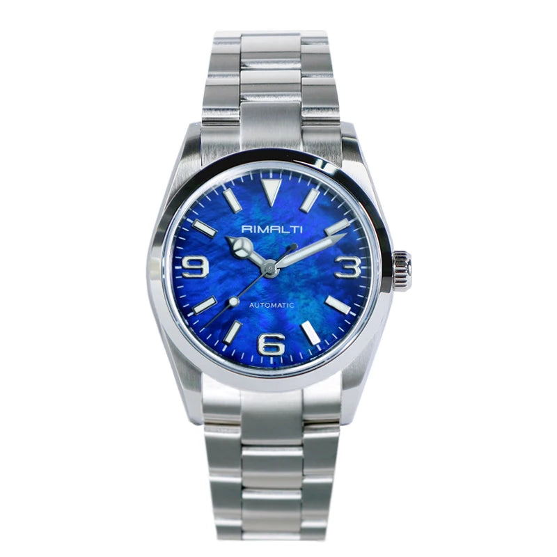 RIMALTI Man Luxury Watch 36mm Blue Lume Fashion Classic Casual Watch Unisex Automatic Mechanical Movement 10Bar