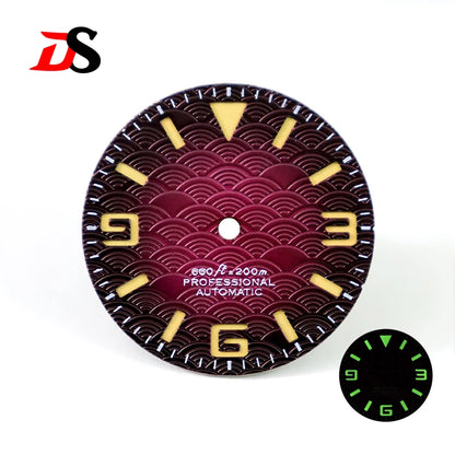 Beige Retro 369 No Date Wave Dial NH38 movement C1 Green Lume