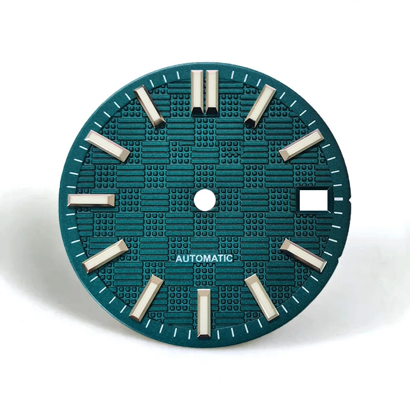 NH35 Dial 28.5mm Engineer Watch Face Blue Luminous Custom Logo for NH35/NH36 Movement