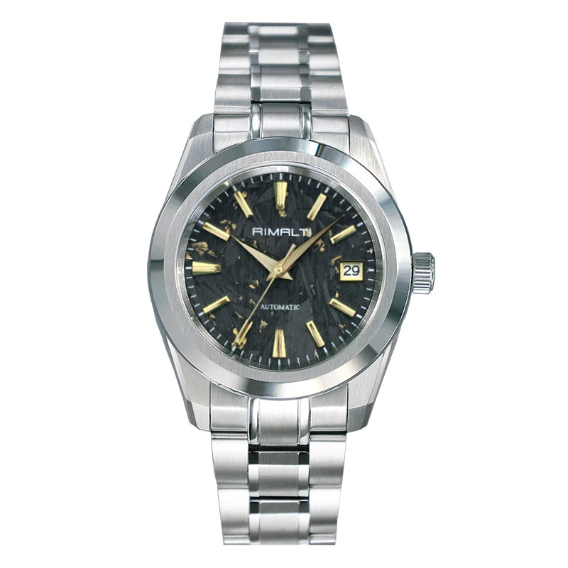 RIMALTI 38.5MM Watch Carbon Fiber Dial Business Men's Watch Automatic Mechanical Sapphire Waterproof NH35 Movement 10bar