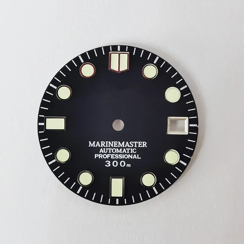 28.5mm Silver Marinemaster MM Index Dial BGW9 C3 Lume NH35NH36 Movement