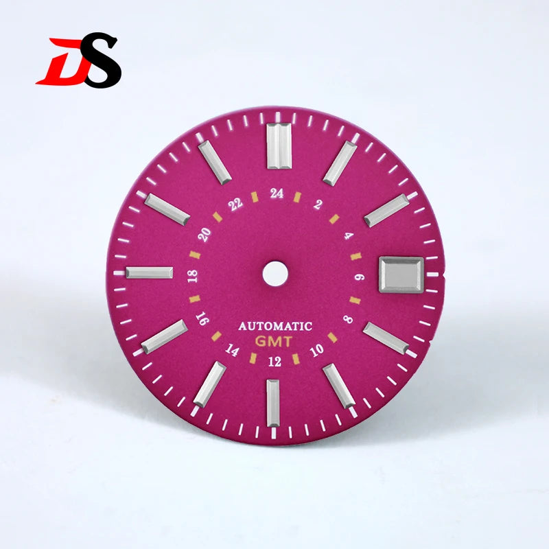 28.5mm Sunburst 24-hour GMT Sun Pattern No luminous Dial NH34 Movement