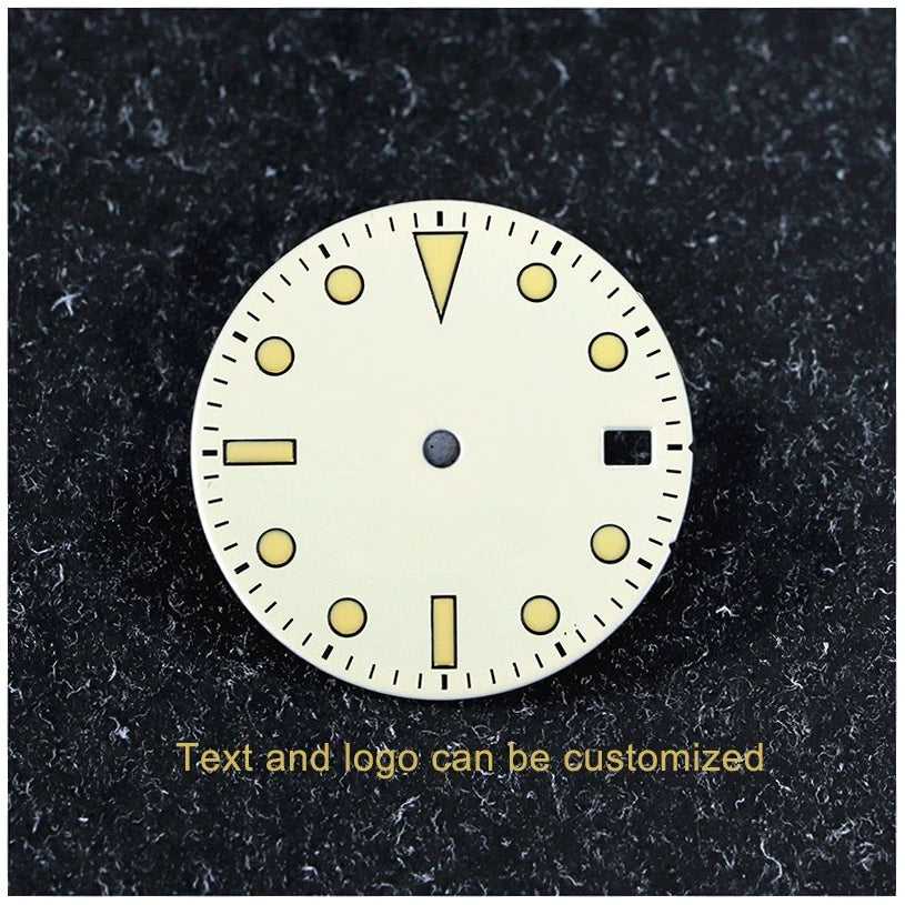 28.5mm Retro SUB Dial Beige Lume Suitable for NH35NH34 Movement