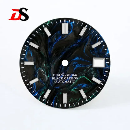 NH35 Dial Lava Carbon Fiber BGW9 Lume for NH38 Movement 28.5MM