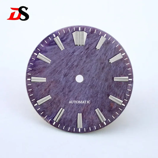 28.5mm Dial Purple Dragon Crystal Purple Stone Blue Lume NH38 NH35 Movement No Date No Lume