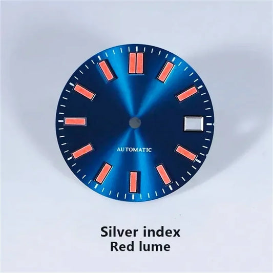 28.5mm Sunburst Dial Automatic Red Lume NH35 Movement