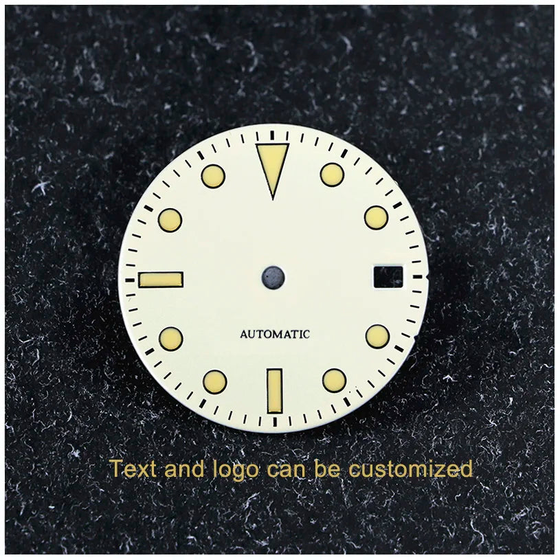 28.5mm Retro SUB Dial Beige Lume Suitable for NH35NH34 Movement