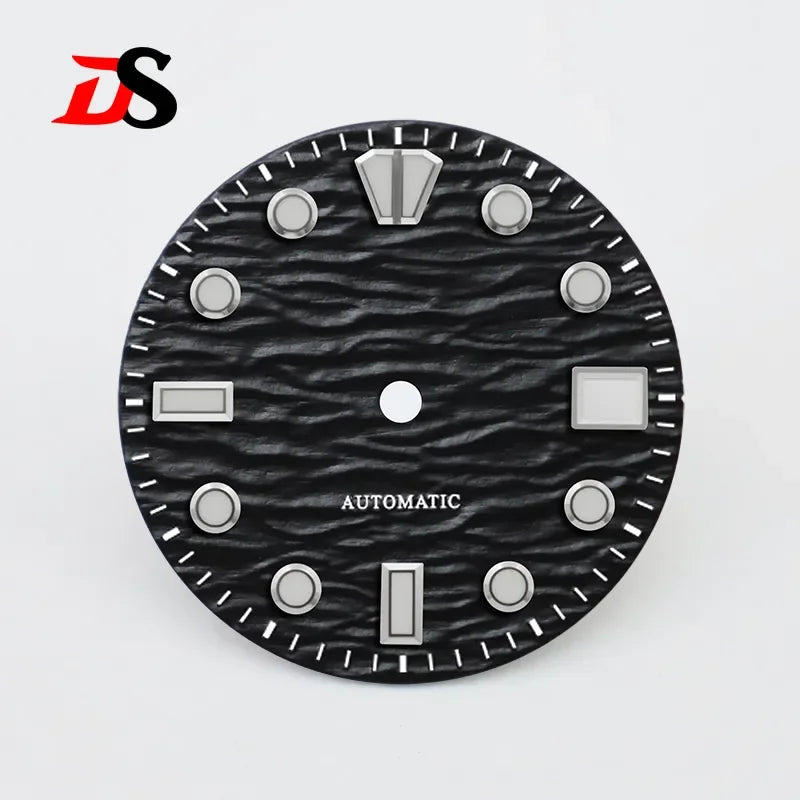 28.5mm Wave Dial Blue Lume for NH35/NH38 Movement
