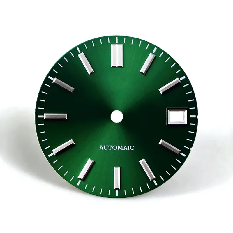 28.5mm Sunburst Matte Black Dial No Lume for NH38 NH35 Automatic Movement