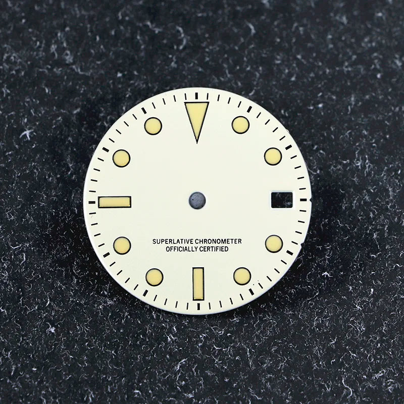 28.5mm Retro SUB Dial Beige Lume Suitable for NH35NH34 Movement