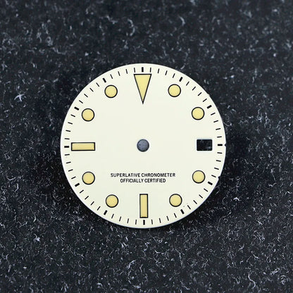 28.5mm Retro SUB Dial Beige Lume Suitable for NH35NH34 Movement
