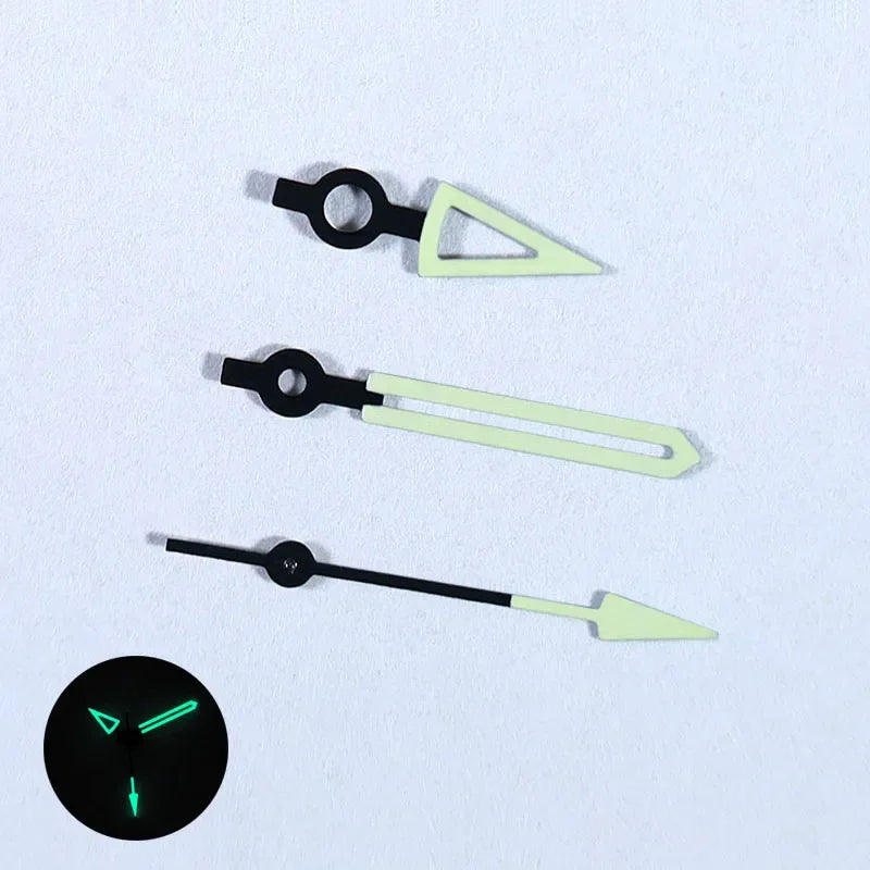 NH35 Watch Hand Modified Watch Accessories BGW9 C3 Lume Hour Hand Minute Hand Suitable for NH35 Movement Black Lume