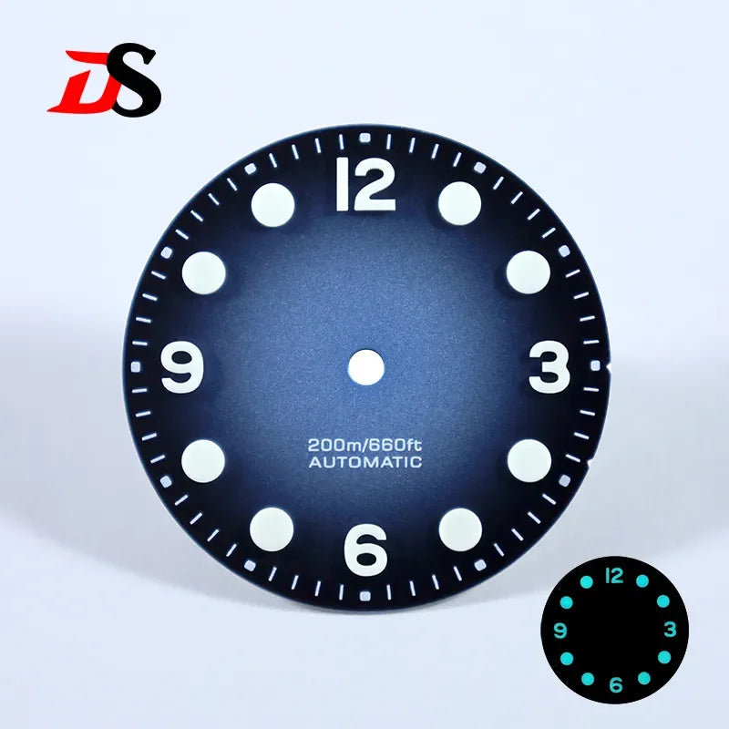 Retro 369 Number Dial 28.5mm Gradient Matte Dial BGW9 C3 Lume for NH35NH38 Movement No Date Dial
