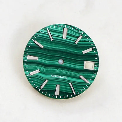 Malachite Dial No Lume for Nh35NH36 Movement Natural Stone BGW9 C3 Lume 28.5mm