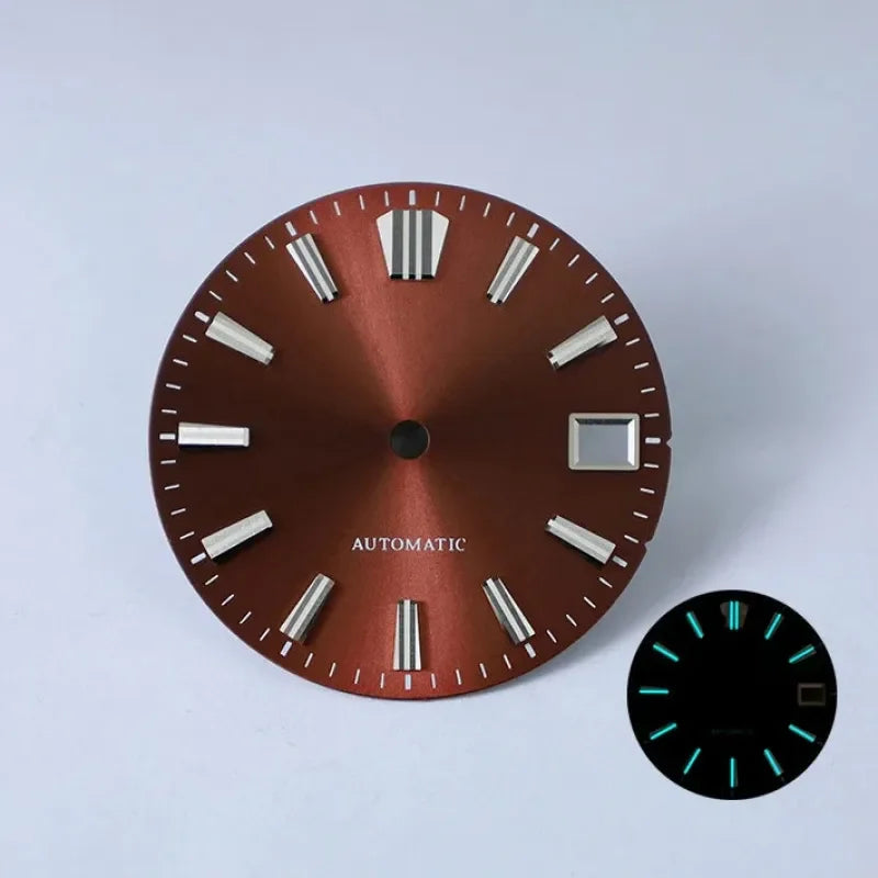 28.5mm Sunburst Dial GS MOD Blue Lume NH35 Movement No Lume