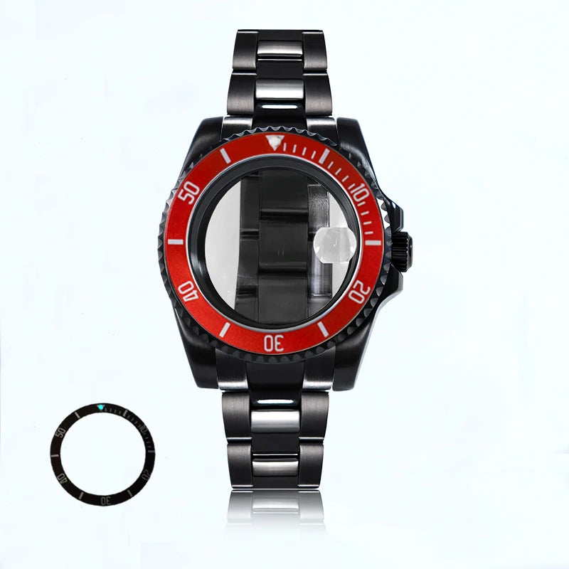 Black 40.5mm Case Oyster Bracelet 20ATM Suitable for NH34NH35/36/38ETA2824 Movement