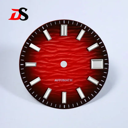 28.5mm Dial Gradient Wave Pattern Dial Blue Lume Date for NH35/NH38 Movement
