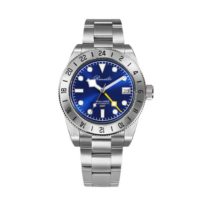 RMALTI 38.5mm Retro Bgw9 C3 Lume Sapphire Glass Bezel Luxury Men's Automatic Mechanical Watch 10ATM GMT NH34A Movement