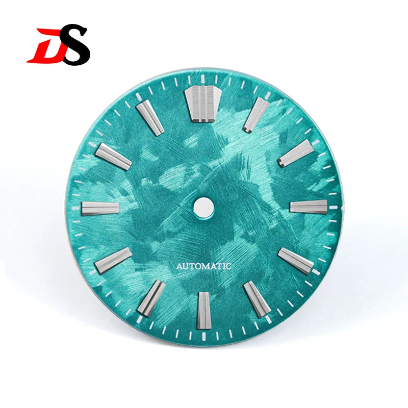 GS High Quality Sakura Smoky Green No Date Dial No Lume 28.5MM NH38 Blue lume