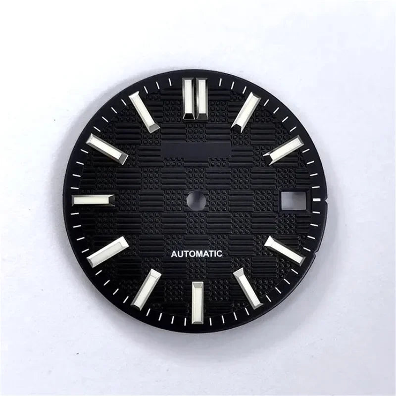 NH35 Dial 28.5mm Engineer Watch Face Blue Luminous Custom Logo for NH35/NH36 Movement