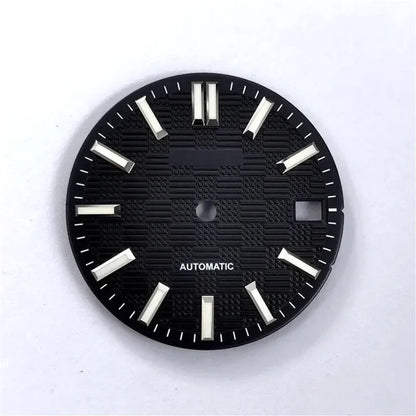 NH35 Dial 28.5mm Engineer Watch Face Blue Luminous Custom Logo for NH35/NH36 Movement