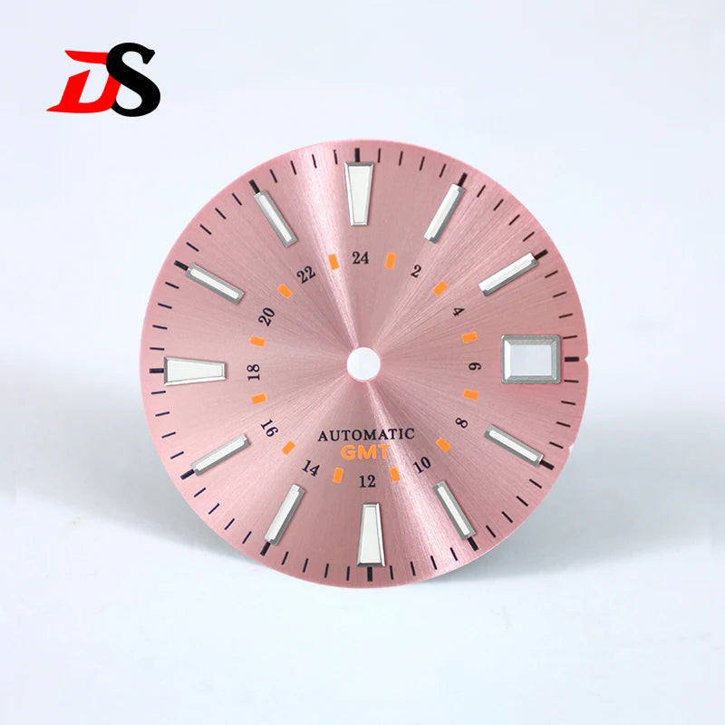 Sunburst 24-hour GMT Sun Pattern blue luminous Dial NH34 Movement 28.5mm