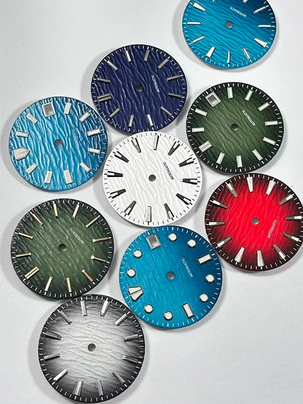 28.5mm Wave Dial Gradient No Lume for NH35/NH38 Movement 3 O'clock Date/no Date